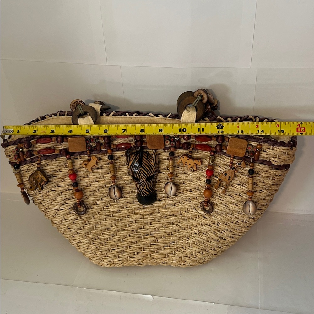 Cappelli Handcrafted Beaded Straw Tote Bag - Picture 2 of 13